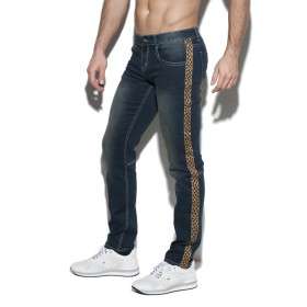 AD772 LEOPARD TAPE JEANS